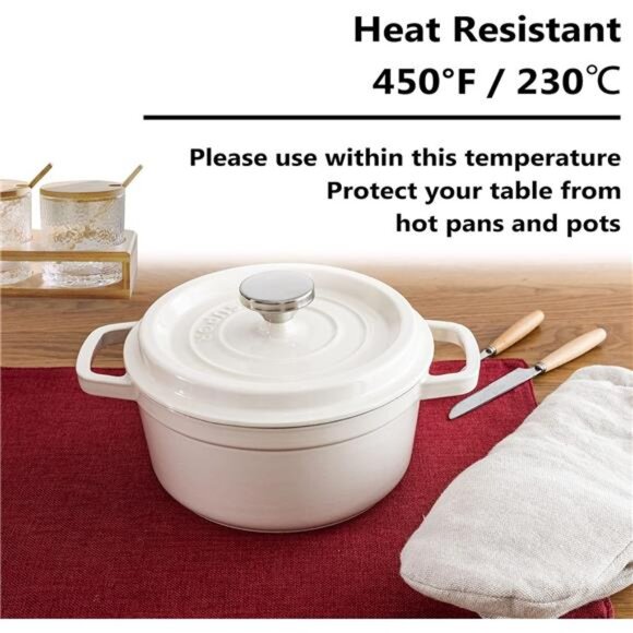 Home Brilliant Cloth Placemats Set of 4 Red Linen Placemats for Dinner Heat - Picture 6 of 7